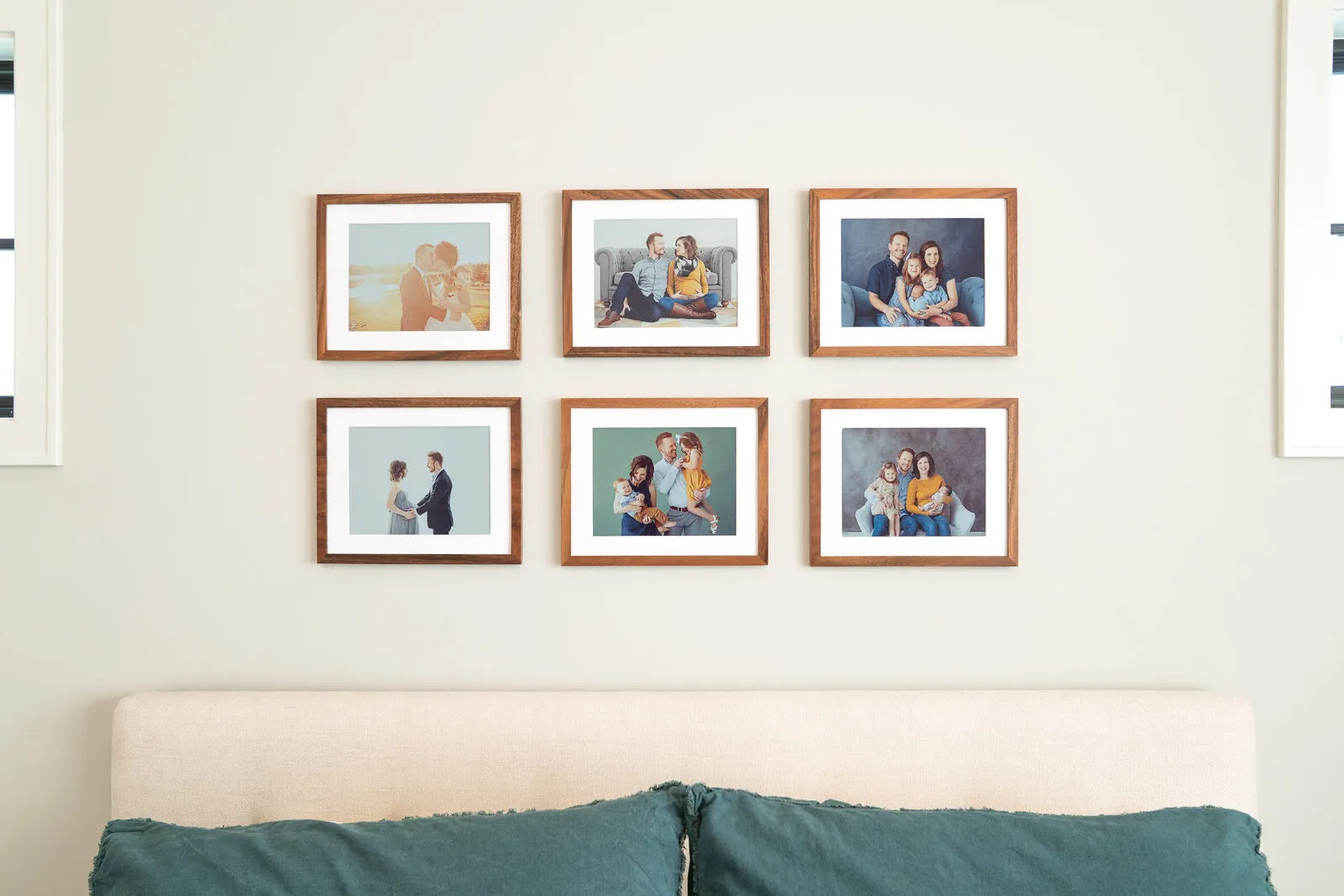 Gallery wall in bedroom