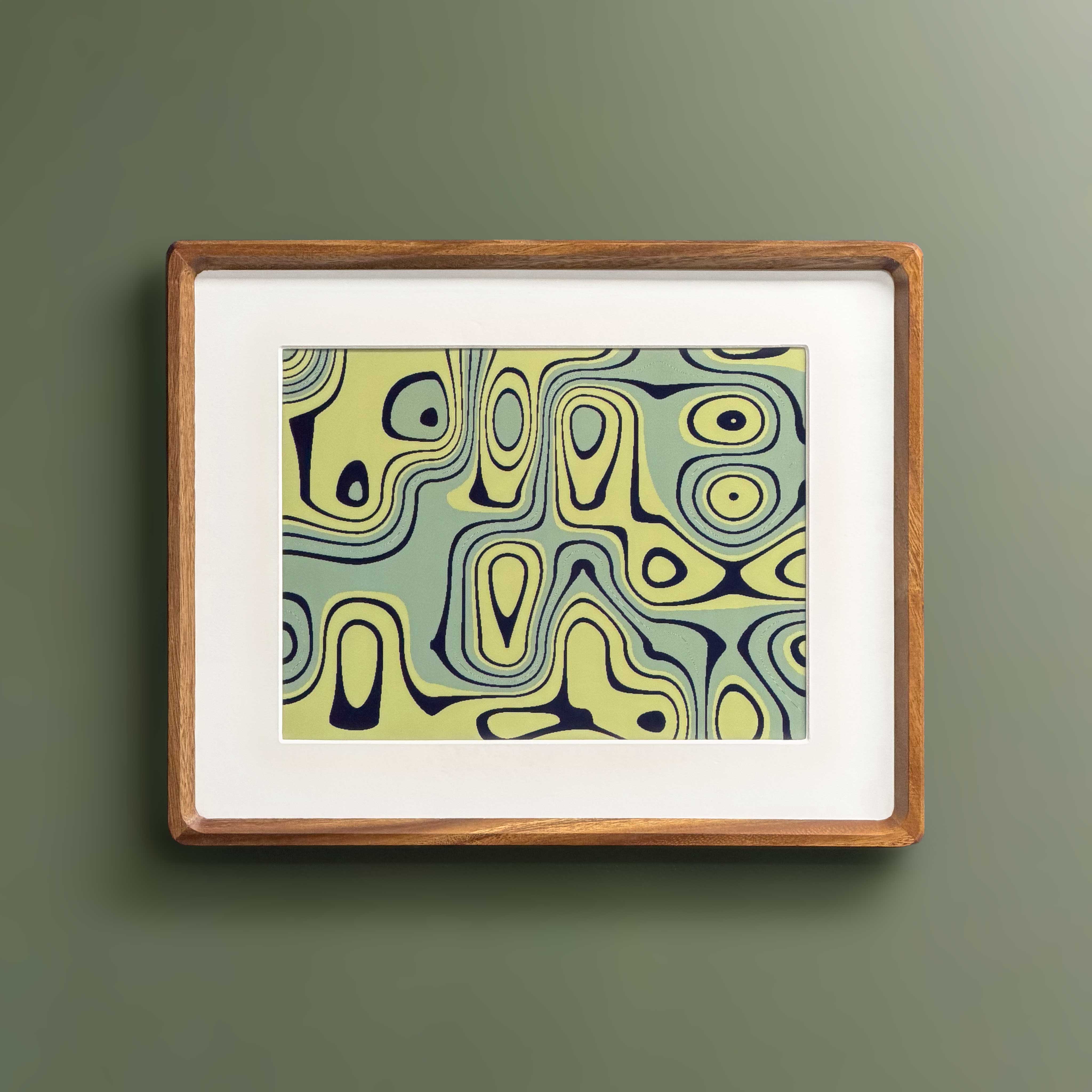 Wallie Round Walnut Frame