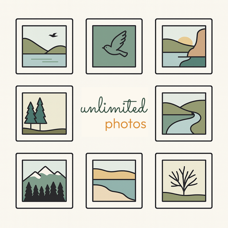 Unlimited photos - grid of nature scenes